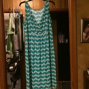 Blue chevron print dress NWOT